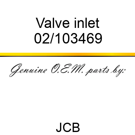 Valve inlet 02/103469