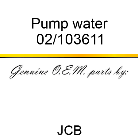 Pump water 02/103611