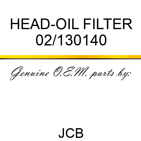 HEAD-OIL FILTER 02/130140