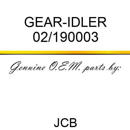 GEAR-IDLER 02/190003