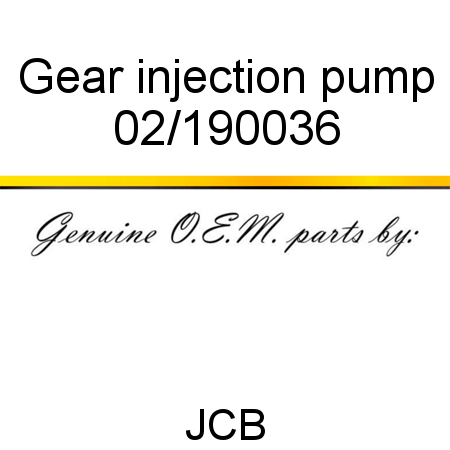 Gear, injection pump 02/190036
