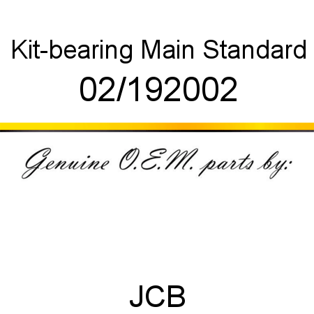 Kit-bearing, Main, Standard 02/192002