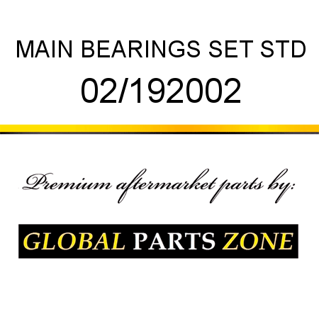 MAIN BEARINGS SET STD 02/192002