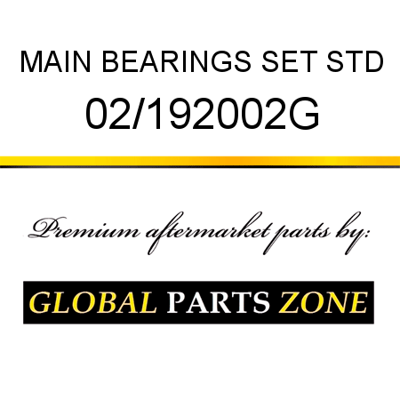 MAIN BEARINGS SET STD 02/192002G