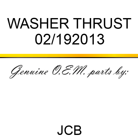 WASHER THRUST 02/192013