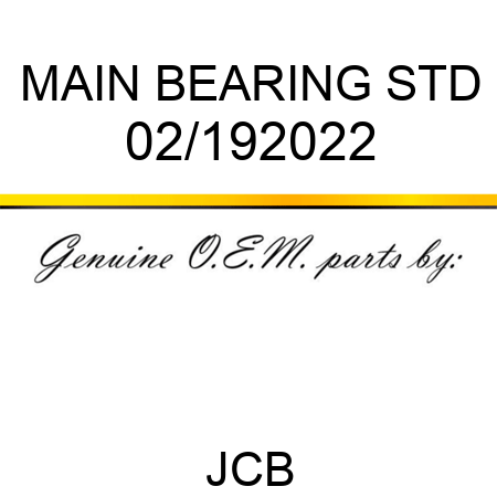 MAIN BEARING STD 02/192022