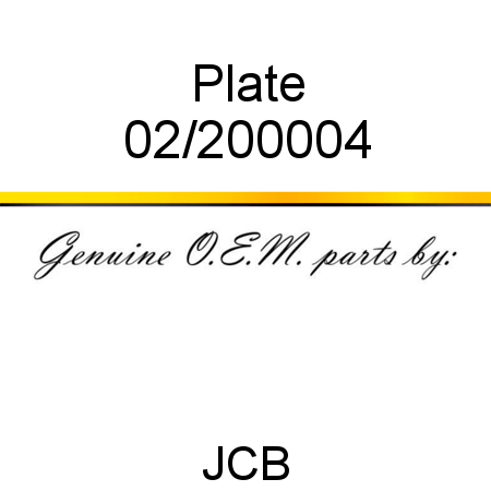 Plate 02/200004