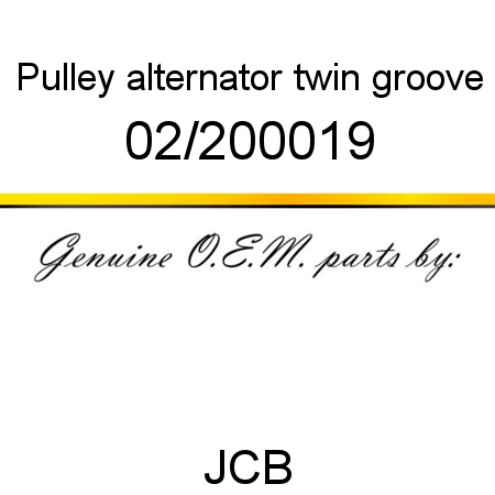 Pulley, alternator, twin groove 02/200019
