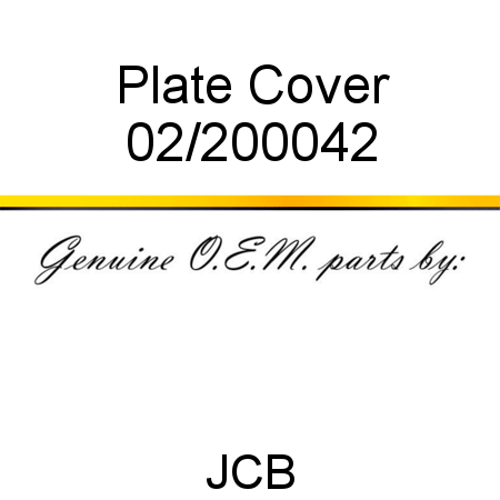 Plate, Cover 02/200042