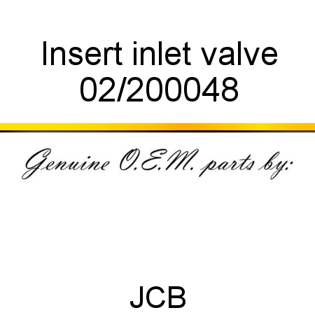 Insert, inlet valve 02/200048