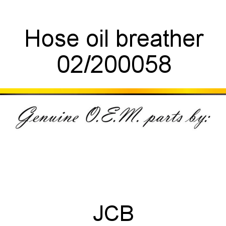 Hose, oil breather 02/200058