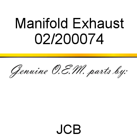 Manifold, Exhaust 02/200074