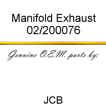 Manifold, Exhaust 02/200076