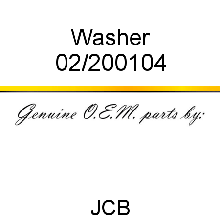 Washer 02/200104