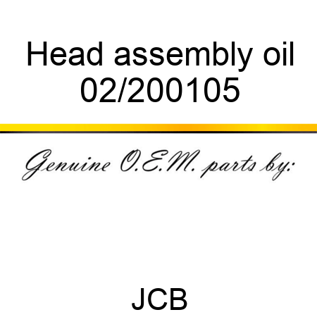 Head assembly oil 02/200105