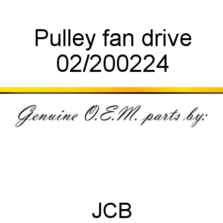 Pulley, fan drive 02/200224