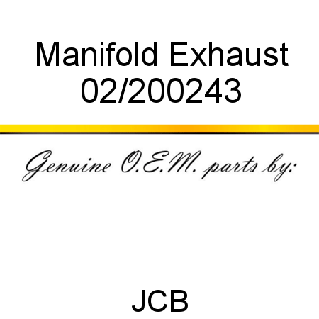 Manifold, Exhaust 02/200243