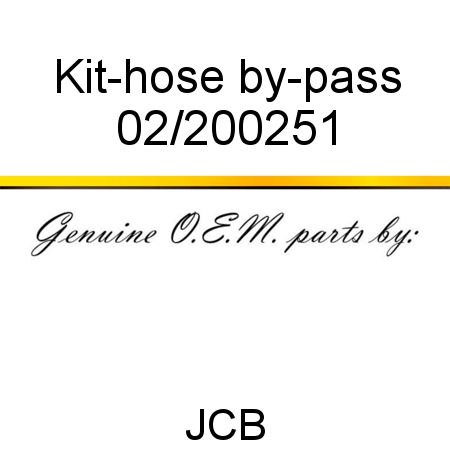 Kit-hose, by-pass 02/200251