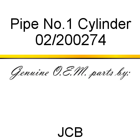Pipe, No.1 Cylinder 02/200274