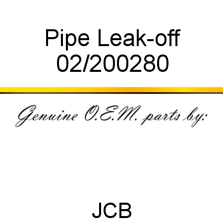 Pipe, Leak-off 02/200280
