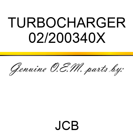 TURBOCHARGER 02/200340X