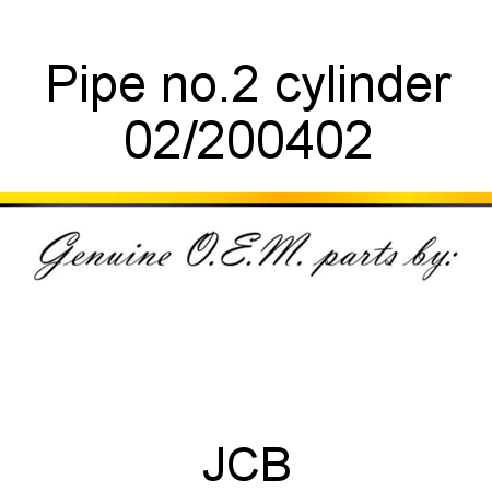 Pipe, no.2 cylinder 02/200402