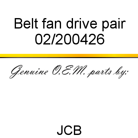 Belt, fan drive, pair 02/200426