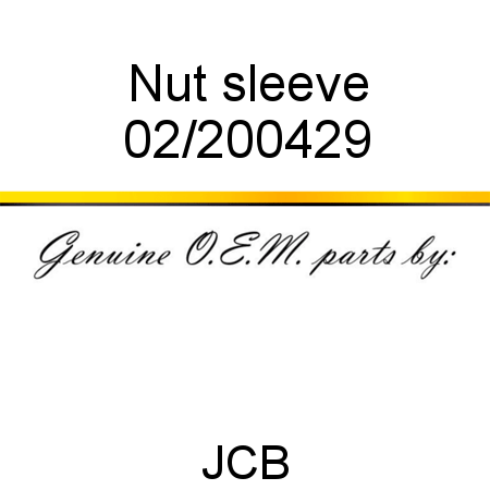 Nut, sleeve 02/200429