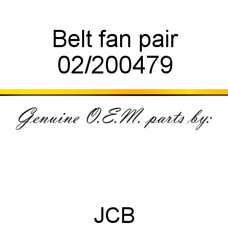 Belt, fan, pair 02/200479