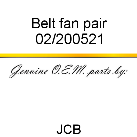 Belt, fan, pair 02/200521