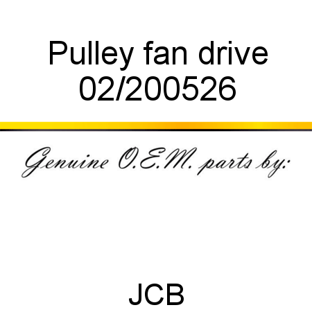 Pulley, fan drive 02/200526
