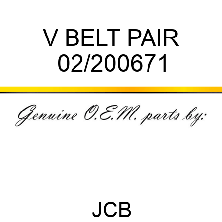 V BELT PAIR 02/200671