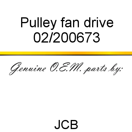 Pulley, fan drive 02/200673