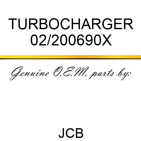 TURBOCHARGER 02/200690X