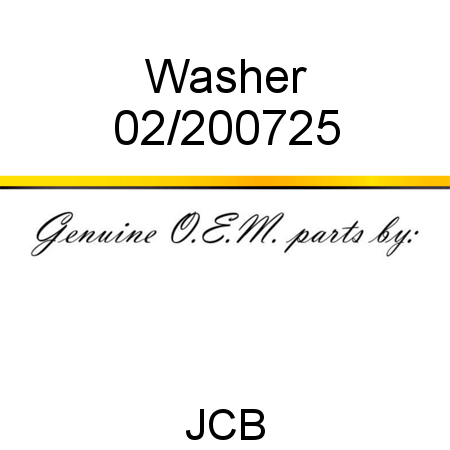 Washer 02/200725
