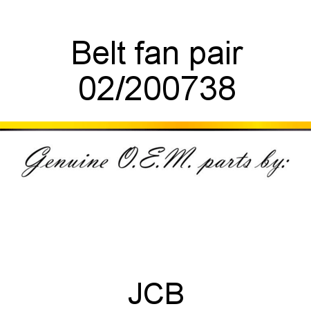 Belt, fan, pair 02/200738