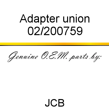 Adapter, union 02/200759