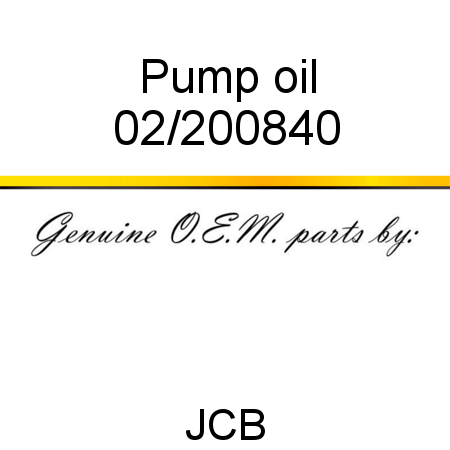 Pump, oil 02/200840