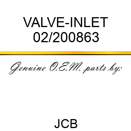 VALVE-INLET 02/200863