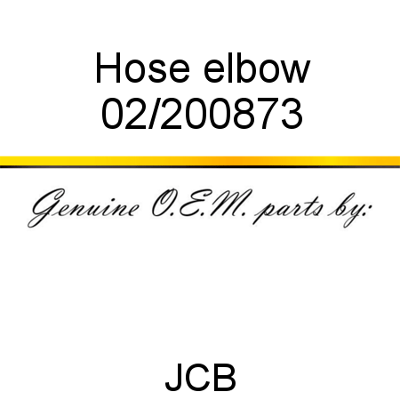 Hose, elbow 02/200873