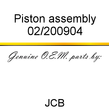 Piston, assembly 02/200904