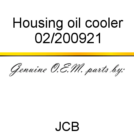 Housing, oil cooler 02/200921