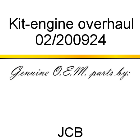 Kit-engine overhaul 02/200924