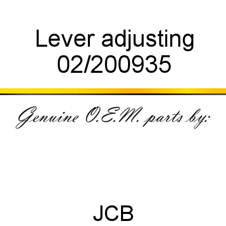 Lever, adjusting 02/200935