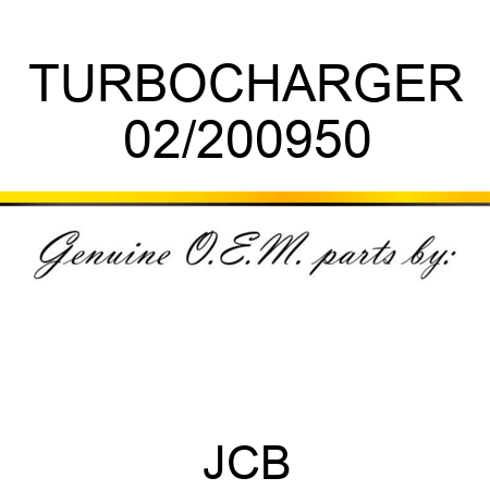 TURBOCHARGER 02/200950