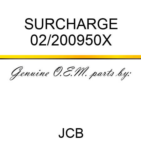 SURCHARGE 02/200950X