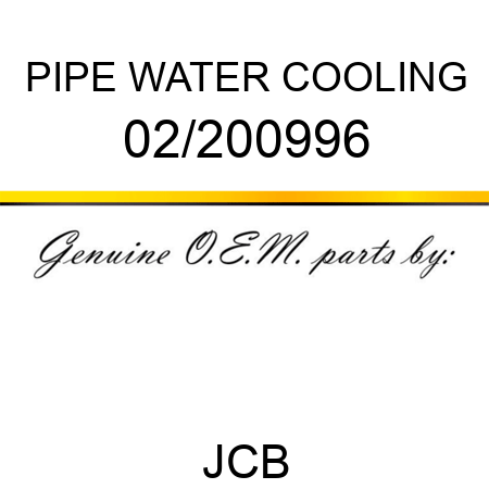 PIPE WATER COOLING 02/200996