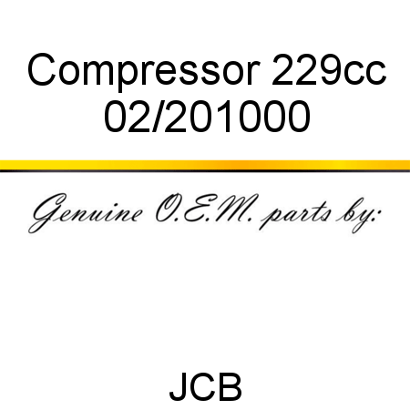 Compressor, 229cc 02/201000