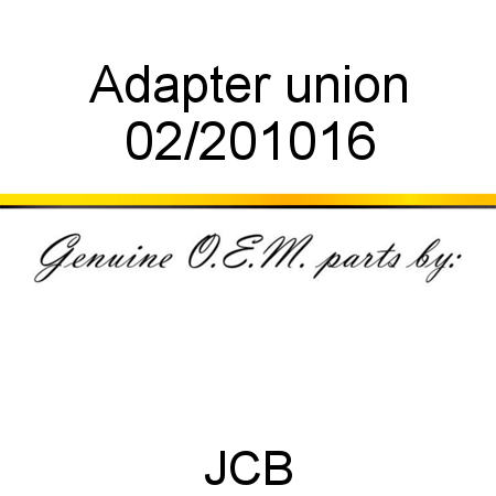 Adapter, union 02/201016