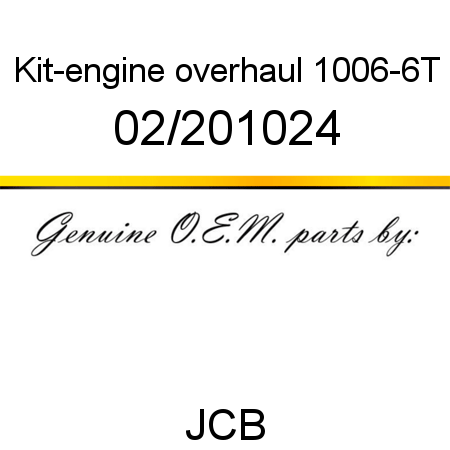 Kit-engine overhaul, 1006-6T 02/201024